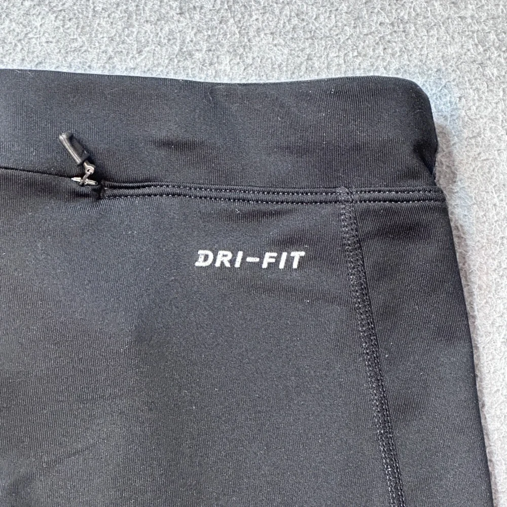 Nike Leggings Womens S Black‎ Dri-FIT Running Tights Cropped Mesh 645603-010